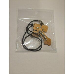 Olive Wood Crucifix On Cord from Jerusalem Necklace